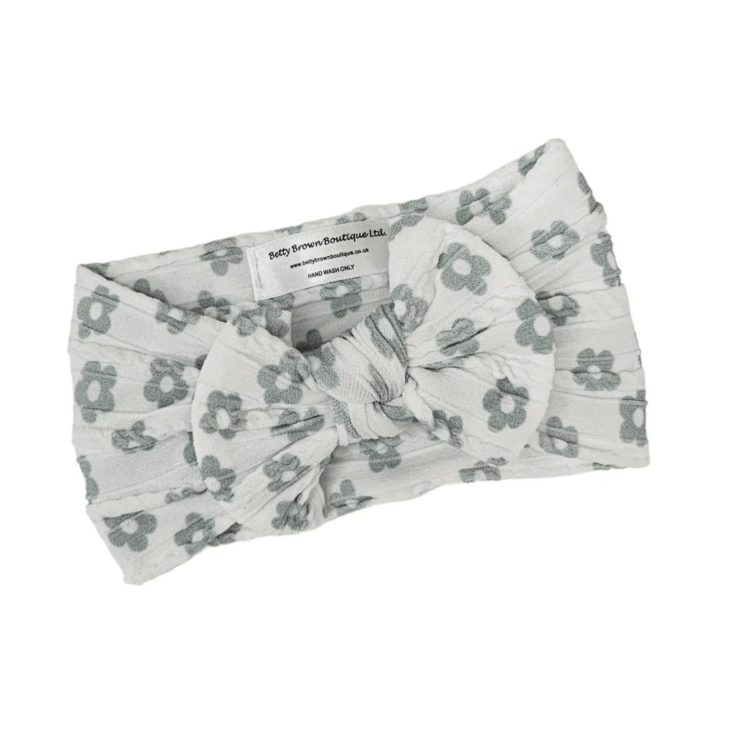 Sage Daisy Smaller Bow Headband For Girls From Newborn - Image 2