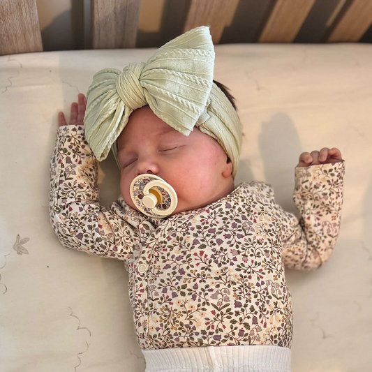 Sage Green Cable Knit Larger Bow Headband