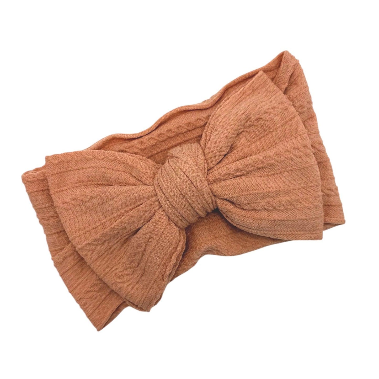 Salmon Pink Larger Bow Headband Suitable From Newborn - Image 4
