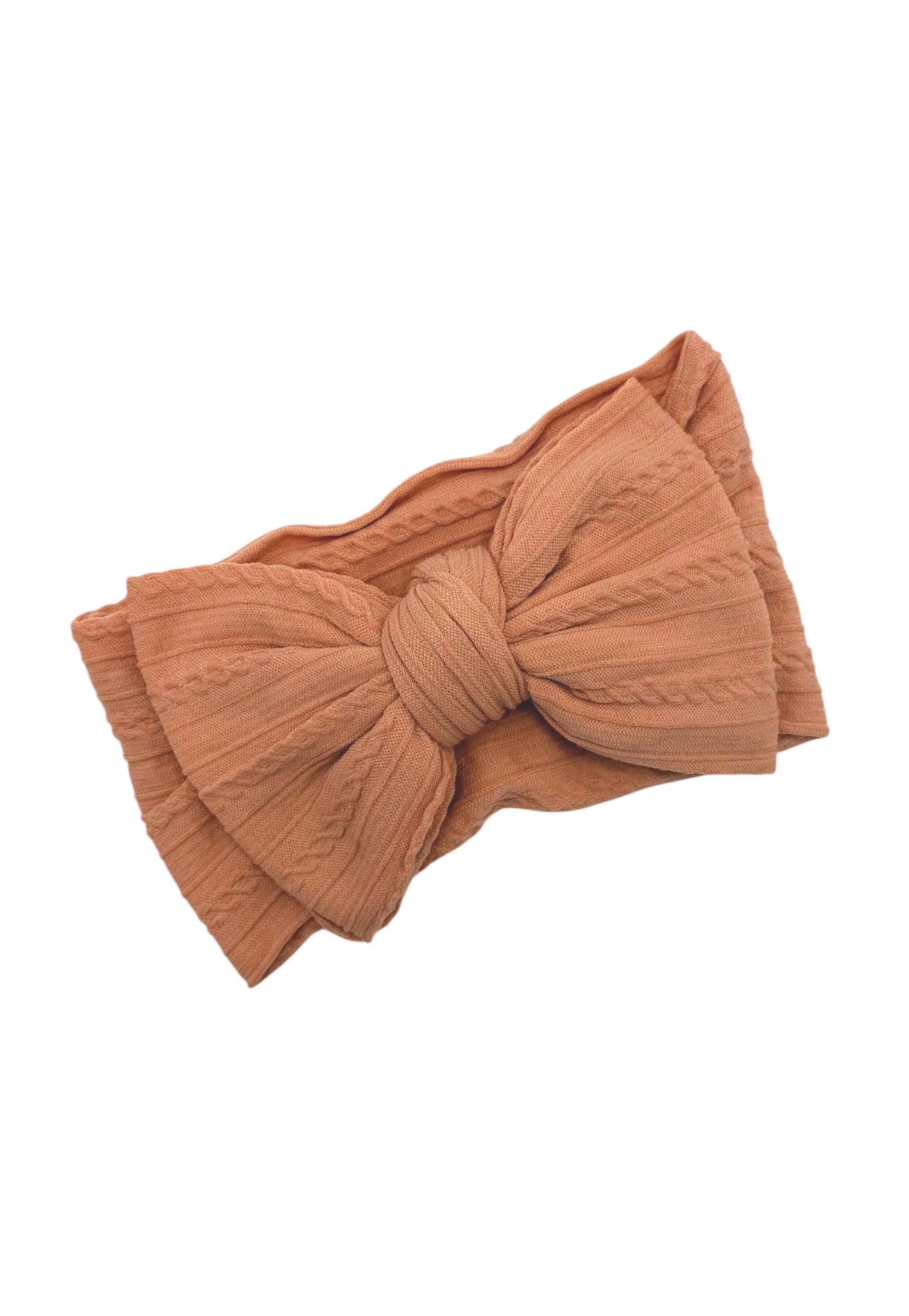 Salmon Pink Larger Bow Headband Suitable From Newborn - Image 4