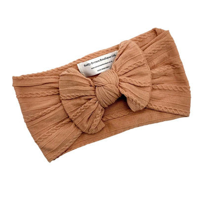 Salmon Pink Smaller Bow Headband For Babies From Newborn - Image 3