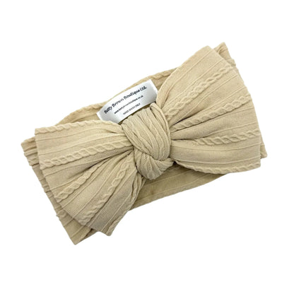 Sand Larger Bow Headband Suitable For Newborns to Toddlers - Image 2