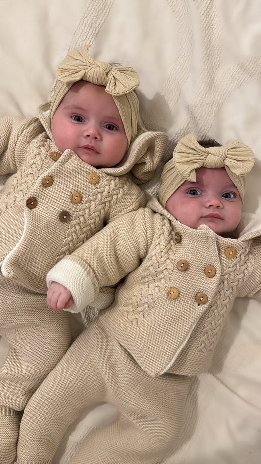 Sand Smaller Bow Headband For Newborn Babies to 3 Years Old - Image 1