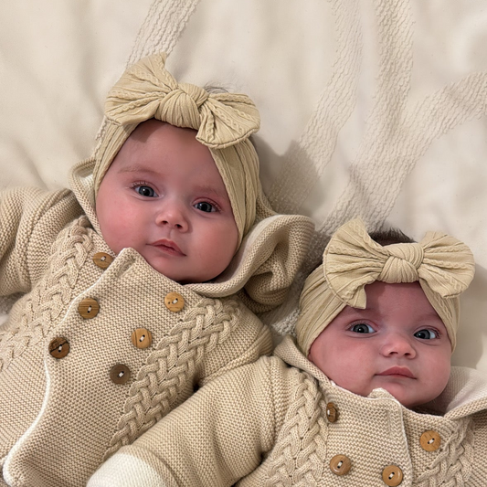 Sand Smaller Bow Headband For Newborn Babies to 3 Years Old - Image 1