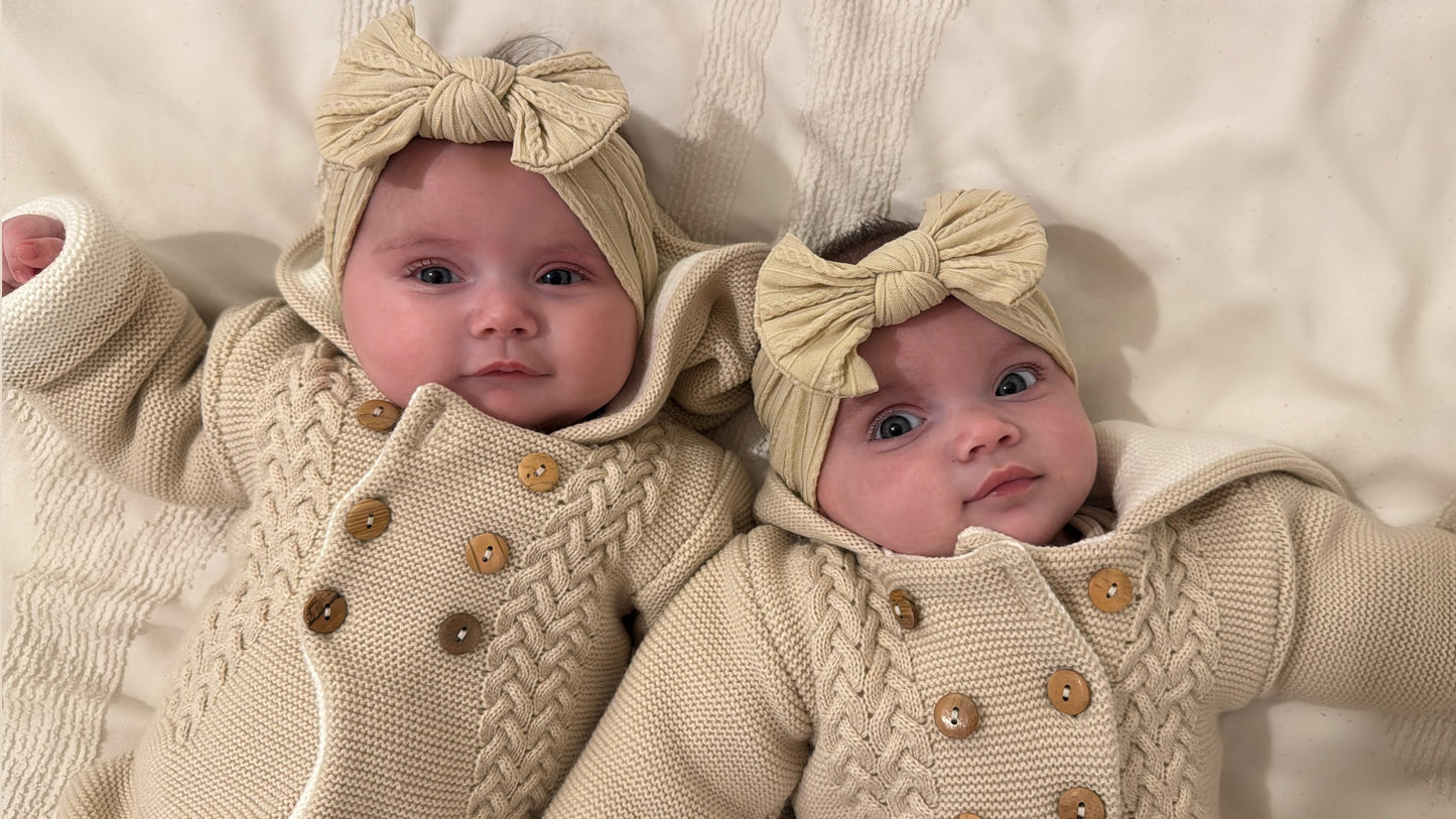 Sand Smaller Bow Headband For Newborn Babies to 3 Years Old - Image 2