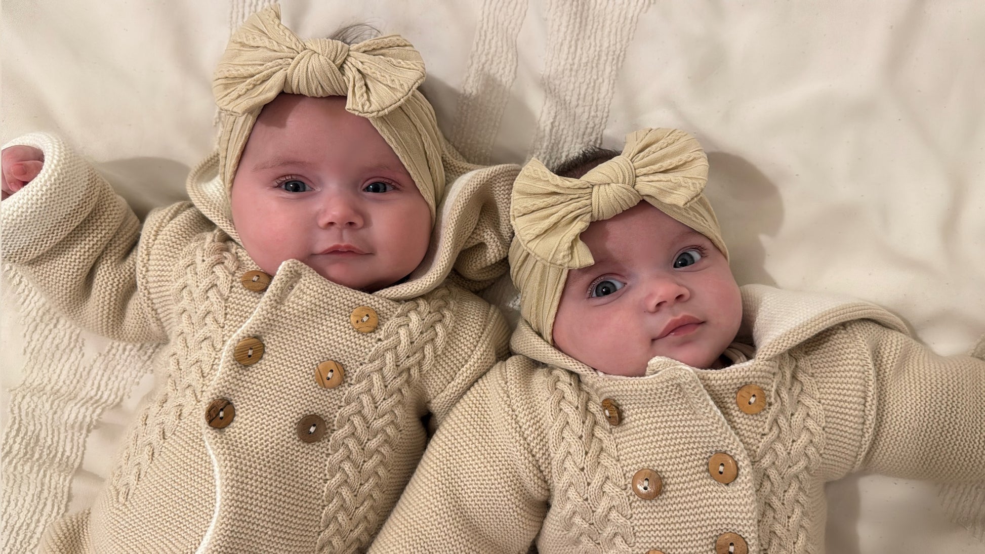 Sand Smaller Bow Headband For Newborn Babies to 3 Years Old - Image 2