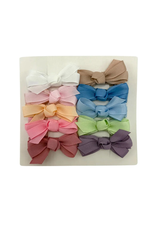 Summer Blossom Pack of 10 My First Bow Clips For Baby Girls - Image 1