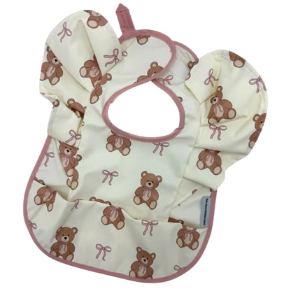Teddy Bear Bow Waterproof Bib ideal For 6–36 Month Olds - Image 2