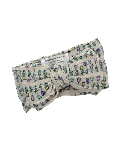 Tulip Larger Bow Headband Suitable From Newborn - Image 1