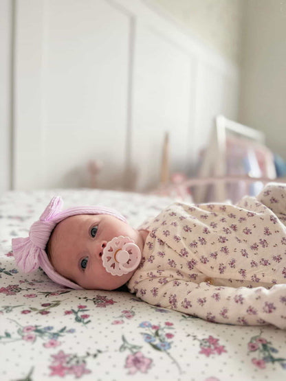 Violet Smaller Bow Headband For Girls From Newborns to Age 3 - Image 1