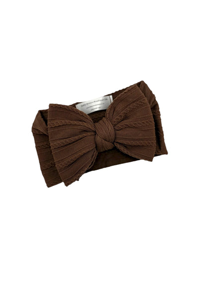 Walnut Larger Bow Headband For Girls From Newborn to Age 3 - Image 2