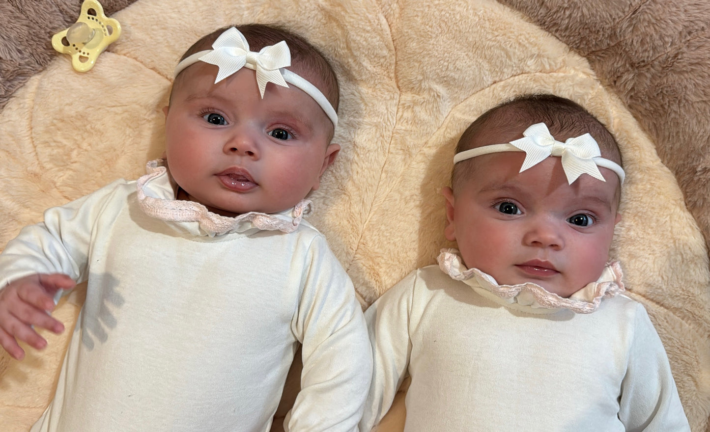 White 2 inch Baby Bow On Headband For Newborn to Age 3 - Image 3
