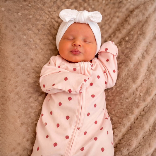 White Smaller Bow Headband Designed For Babies  - Image 1