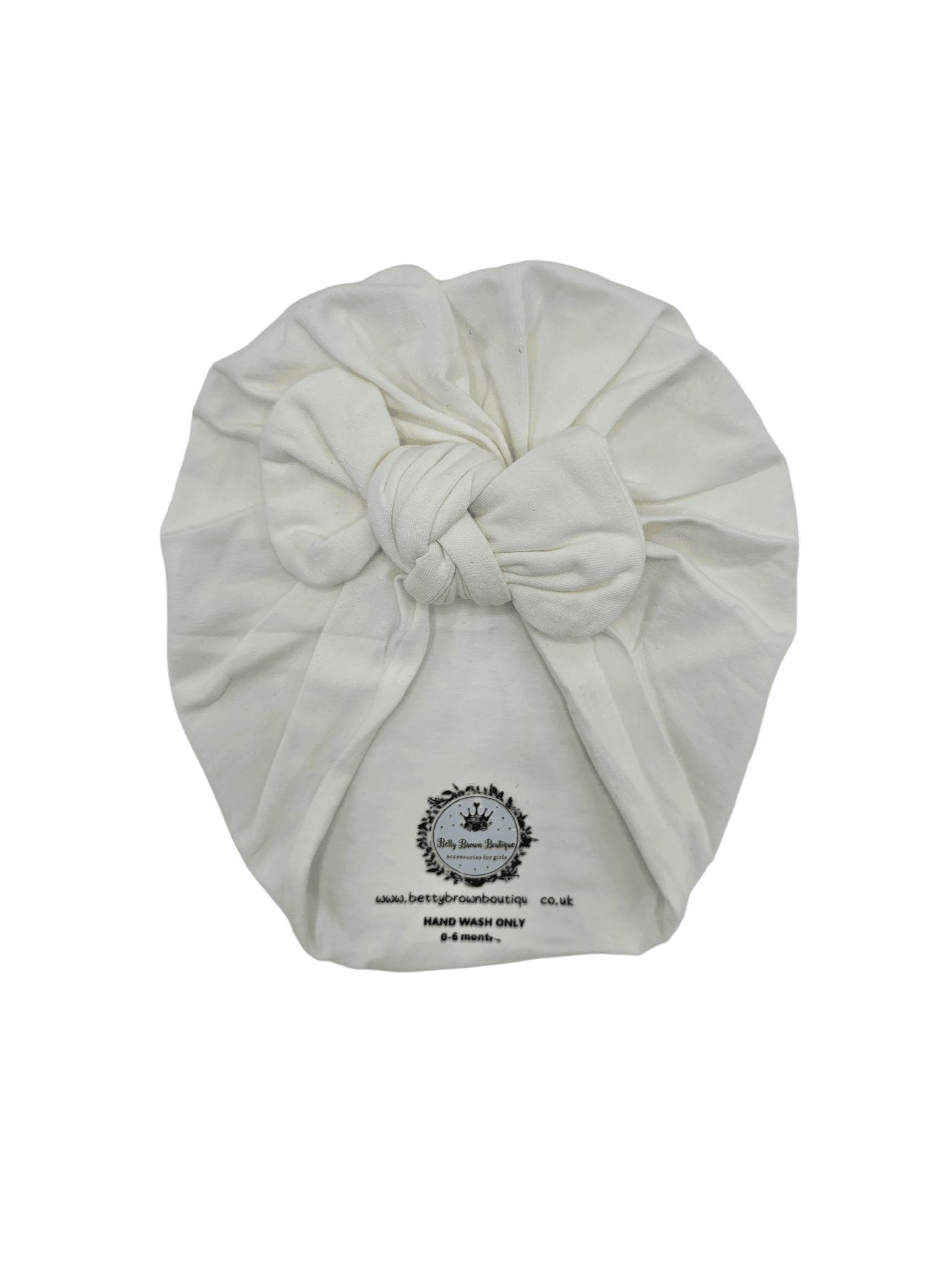 White Bow Turban Hat For Babies From Newborn to 6 Months - Image 2