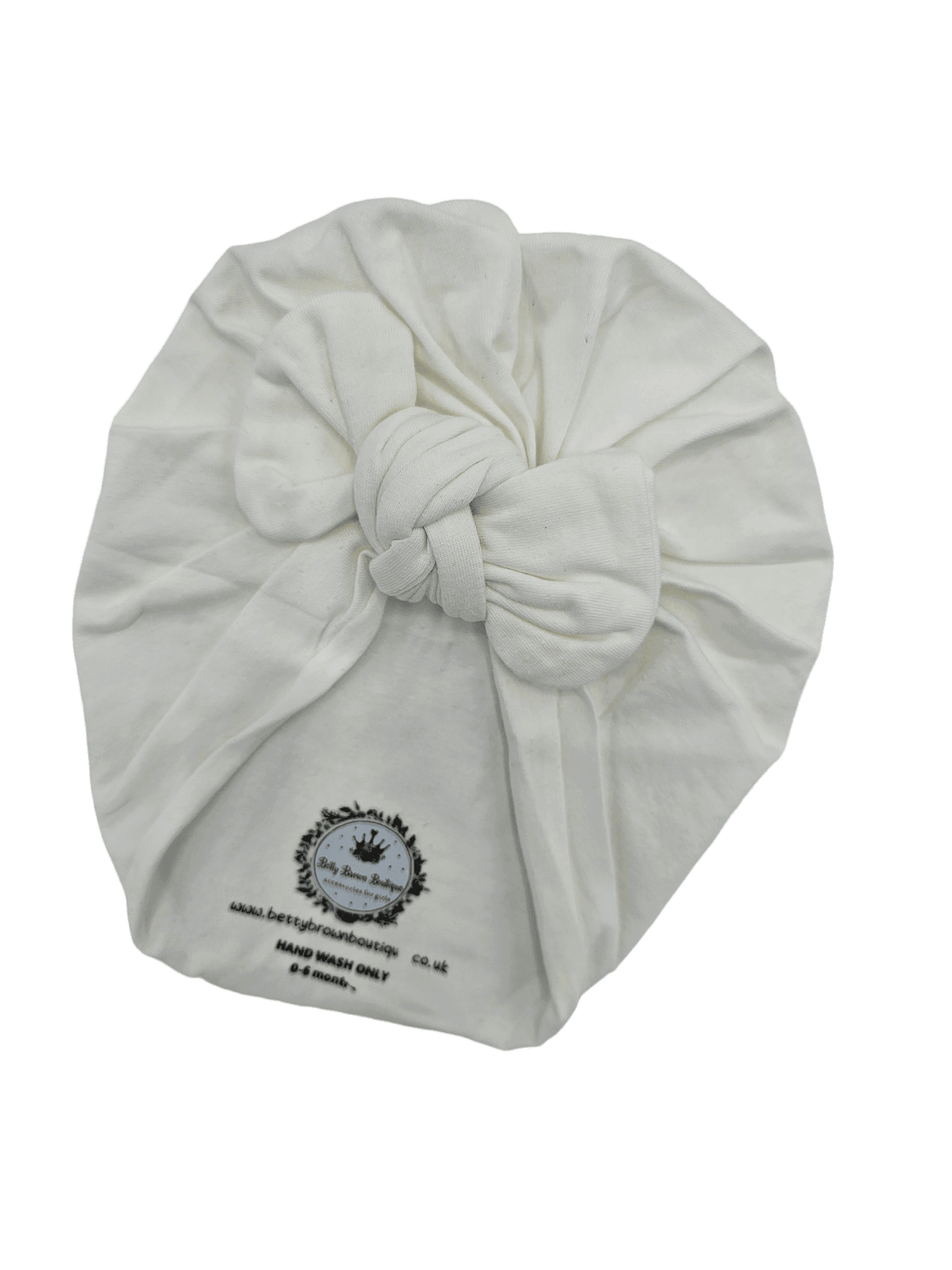 White Bow Turban Hat For Babies From Newborn to 6 Months - Image 3
