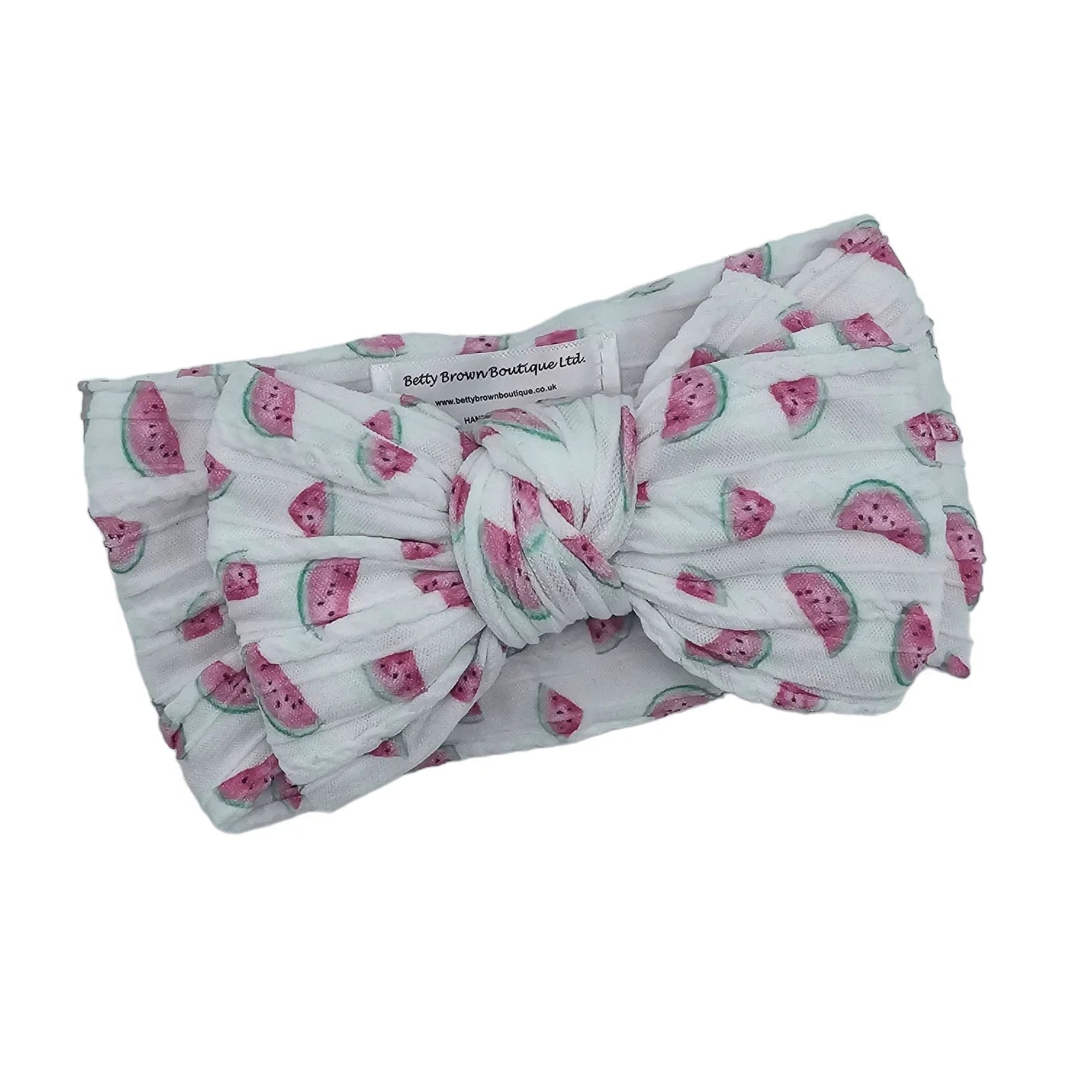 White Watermelon Larger Bow Headband For Newborns to Toddlers - Image 1