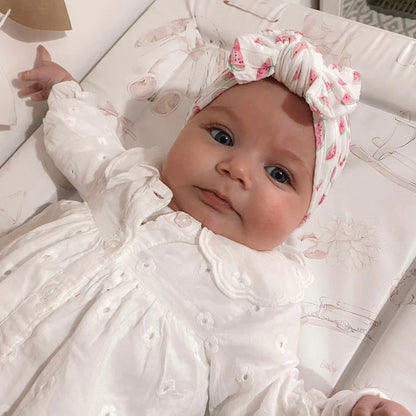 White Watermelon Print Smaller Bow Headband For Baby Girls - Image 4