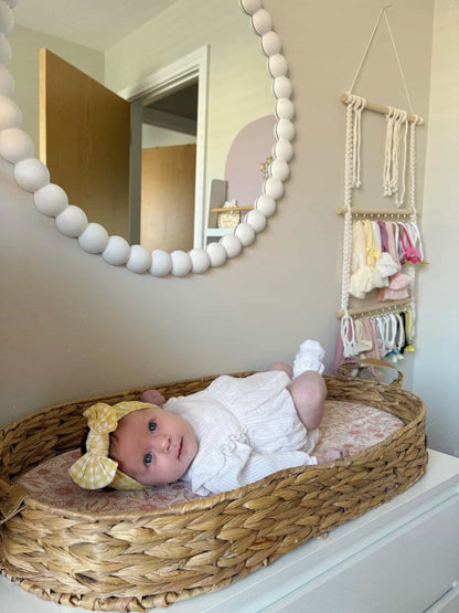 Yellow Gingham Smaller Bow Headband For Newborn Babies - Image 4