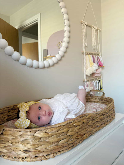 Yellow Gingham Smaller Bow Headband For Newborn Babies - Image 3