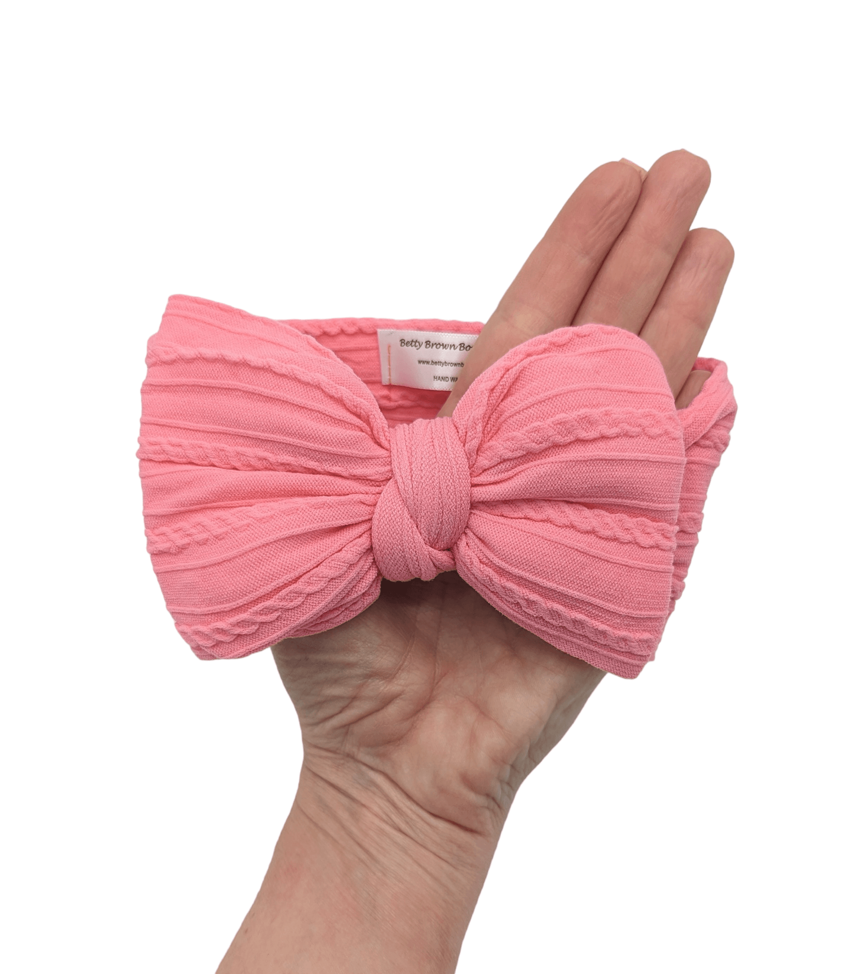 Watermelon Larger Bow Cable Knit Headwrap - Betty Brown Boutique Ltd