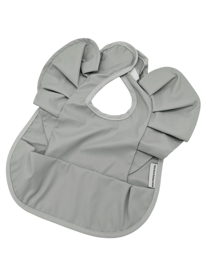 Olive Green Frill Detail Waterproof Bib without Sleeves - Betty Brown Boutique Ltd