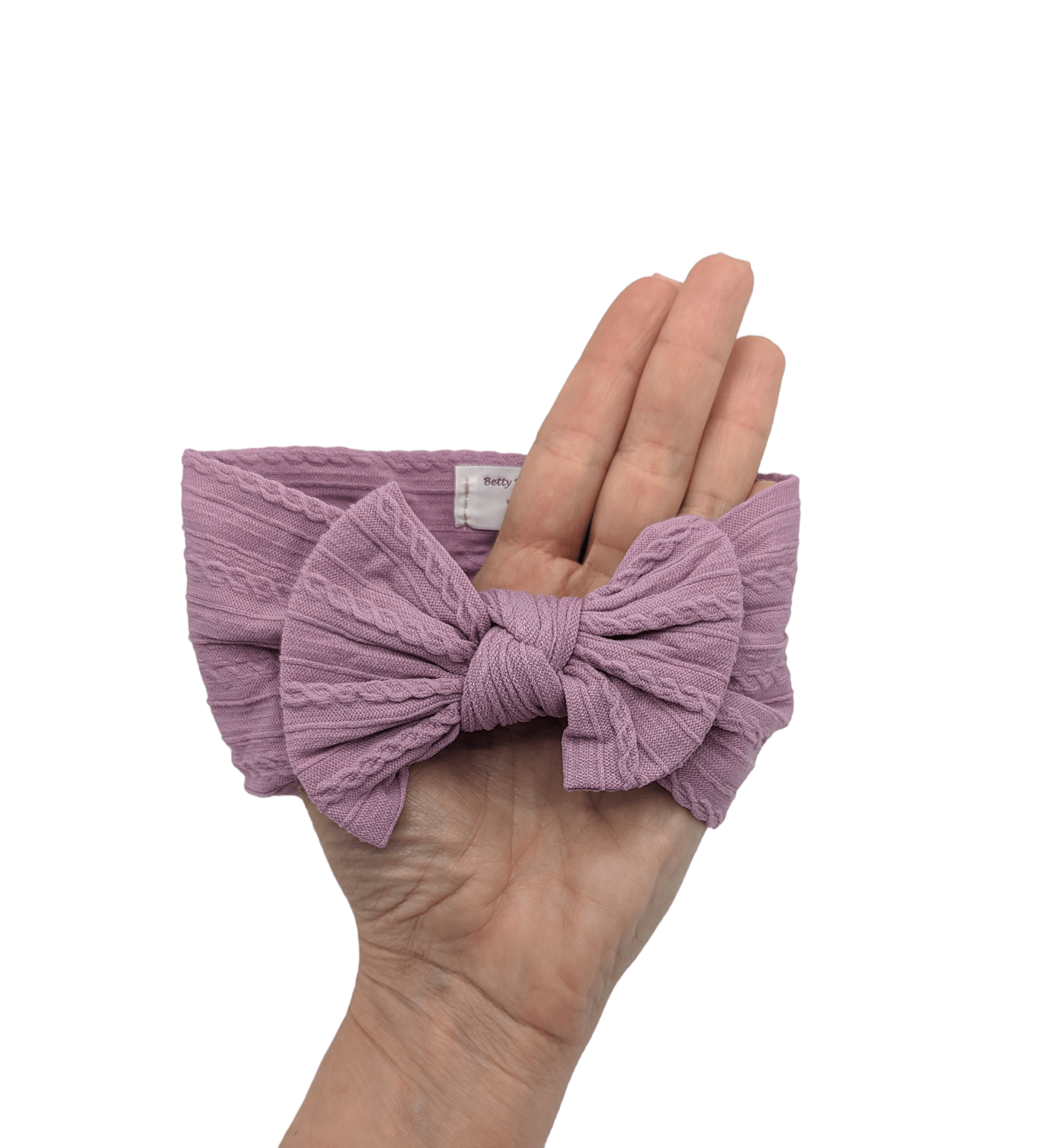 Lavender Smaller Bow Cable Knit Headwrap - Betty Brown Boutique Ltd