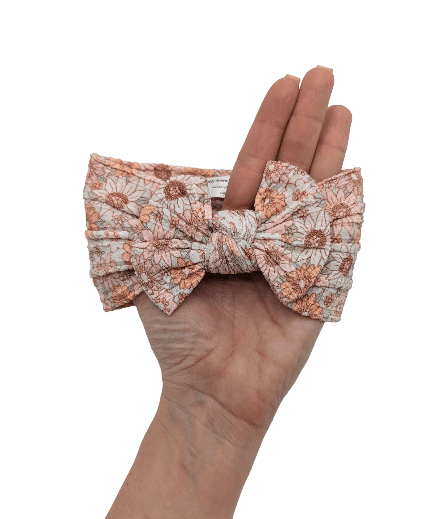 Autumn Boho Floral Smaller Bow Cable Knit Headwrap - Betty Brown Boutique Ltd