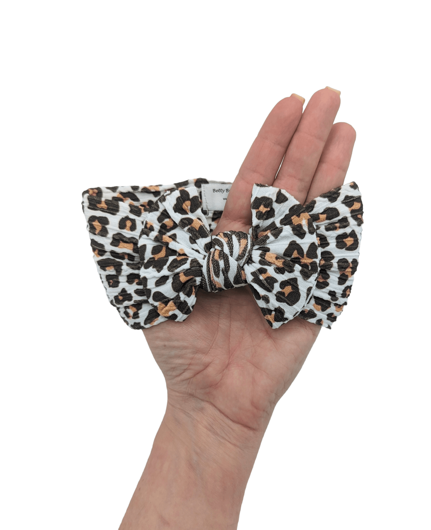 Larger Leopard Print Smaller Bow Cable Knit Headwrap - Betty Brown Boutique Ltd
