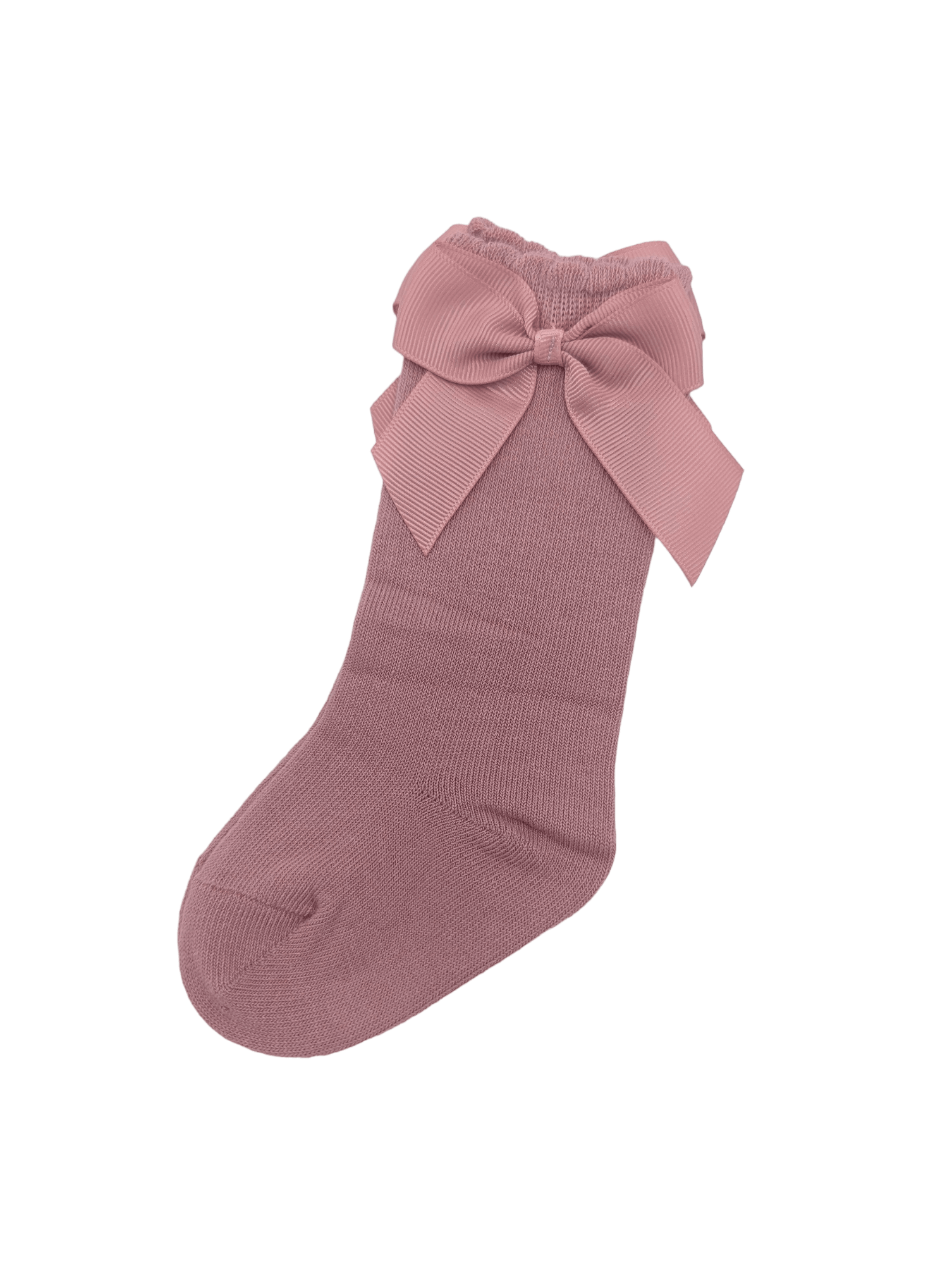 Light Berry Knee High Bow Socks - Betty Brown Boutique Ltd