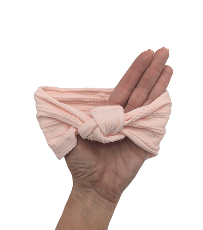 Light Pink Cable Knit Knot Headwrap - Betty Brown Boutique Ltd