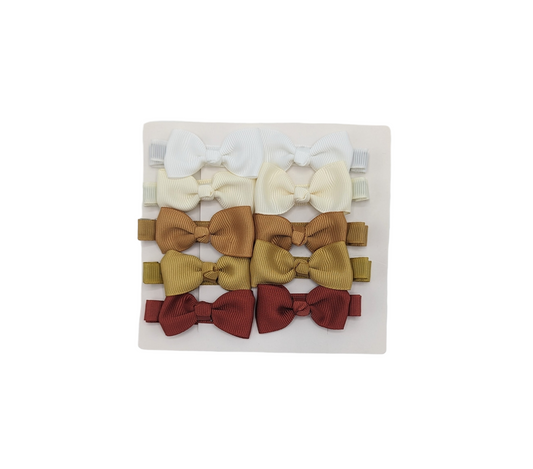 Neutral Pack of 10 My First 2 inch Bow Clips - Betty Brown Boutique Ltd