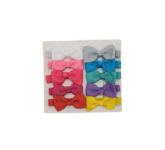 Brights Pack of 10 My First 2 inch Bow Clips - Betty Brown Boutique Ltd
