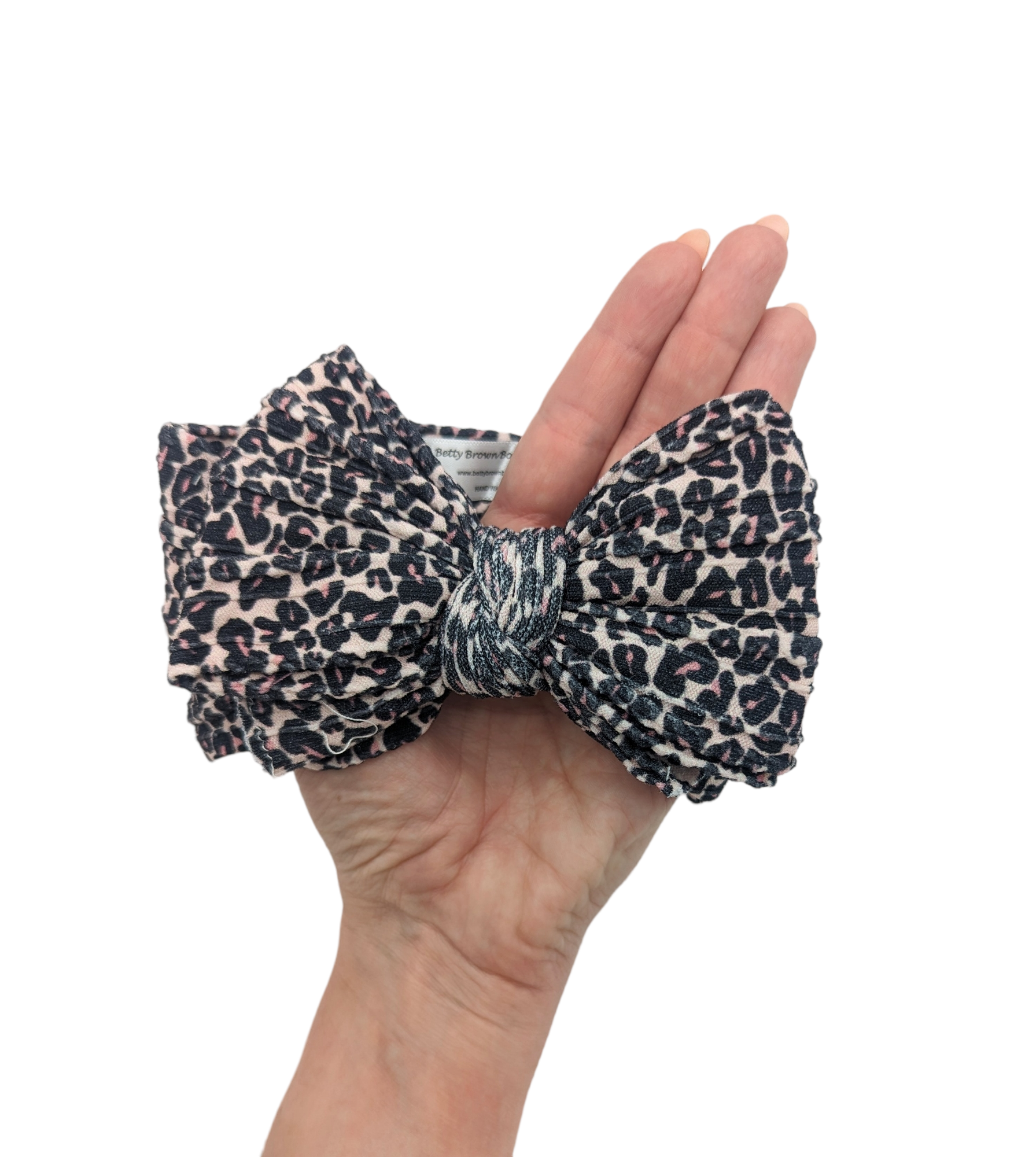 Leopard Larger Bow Cable Knit Headwrap - Betty Brown Boutique Ltd
