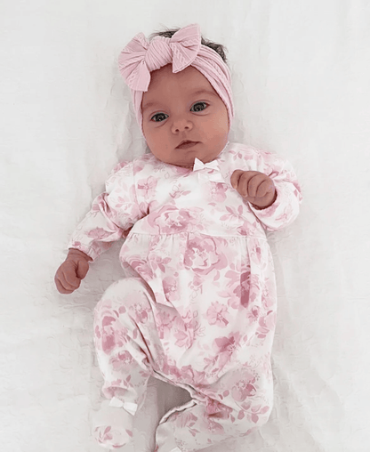Blush Pink Smaller Bow Headband Designed For Baby Girls - Image 2