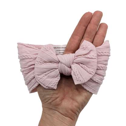 Blush Pink Smaller Bow Headband Designed For Baby Girls - Image 3