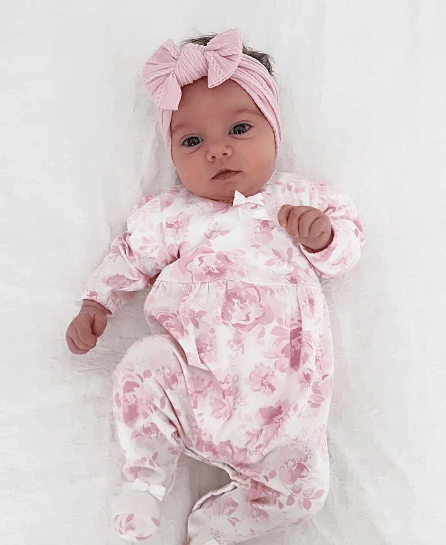 Blush Pink Smaller Bow Headband Designed For Baby Girls - Image 2