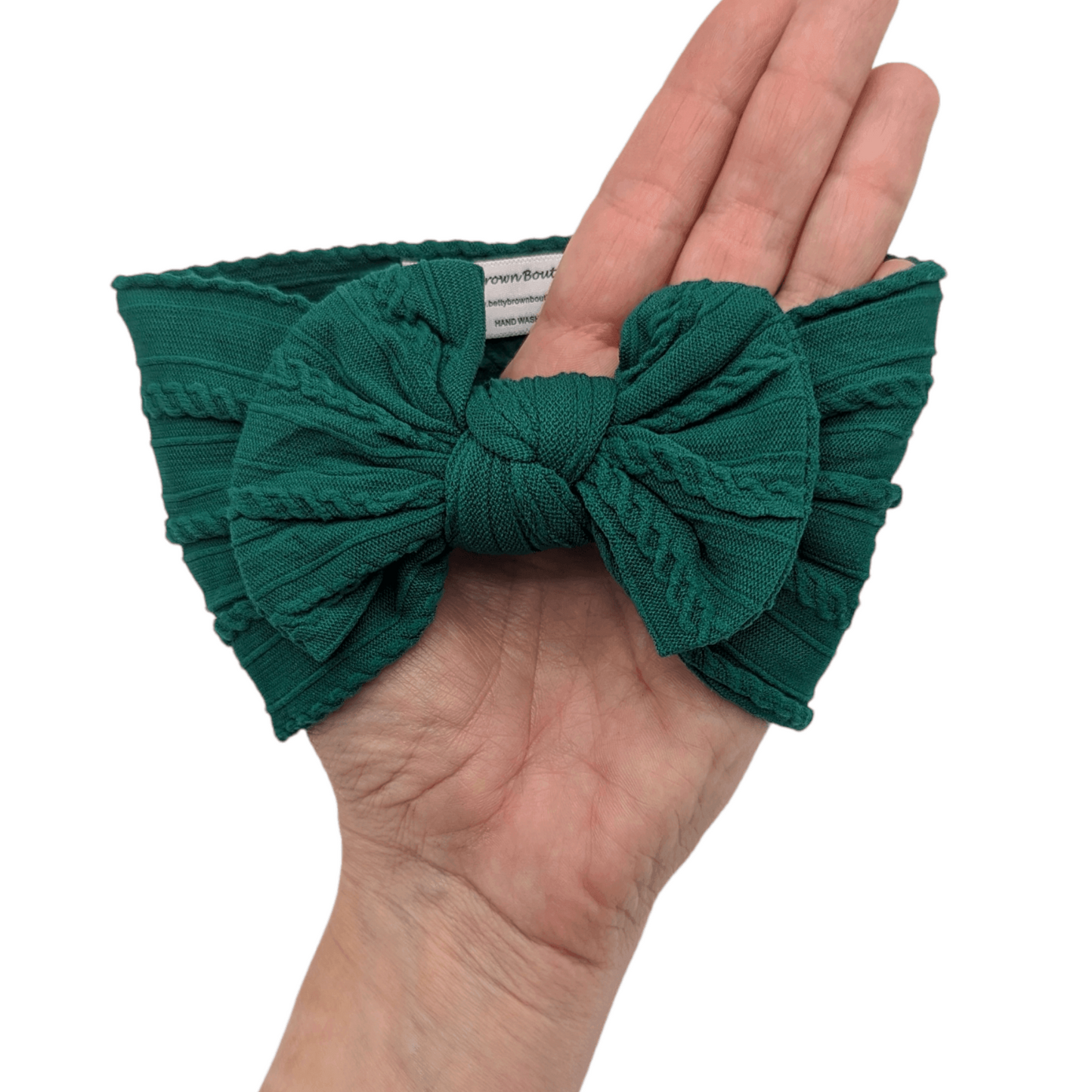 Bottle Green Smaller Bow Headband For Babies to Toddlers - Image 1