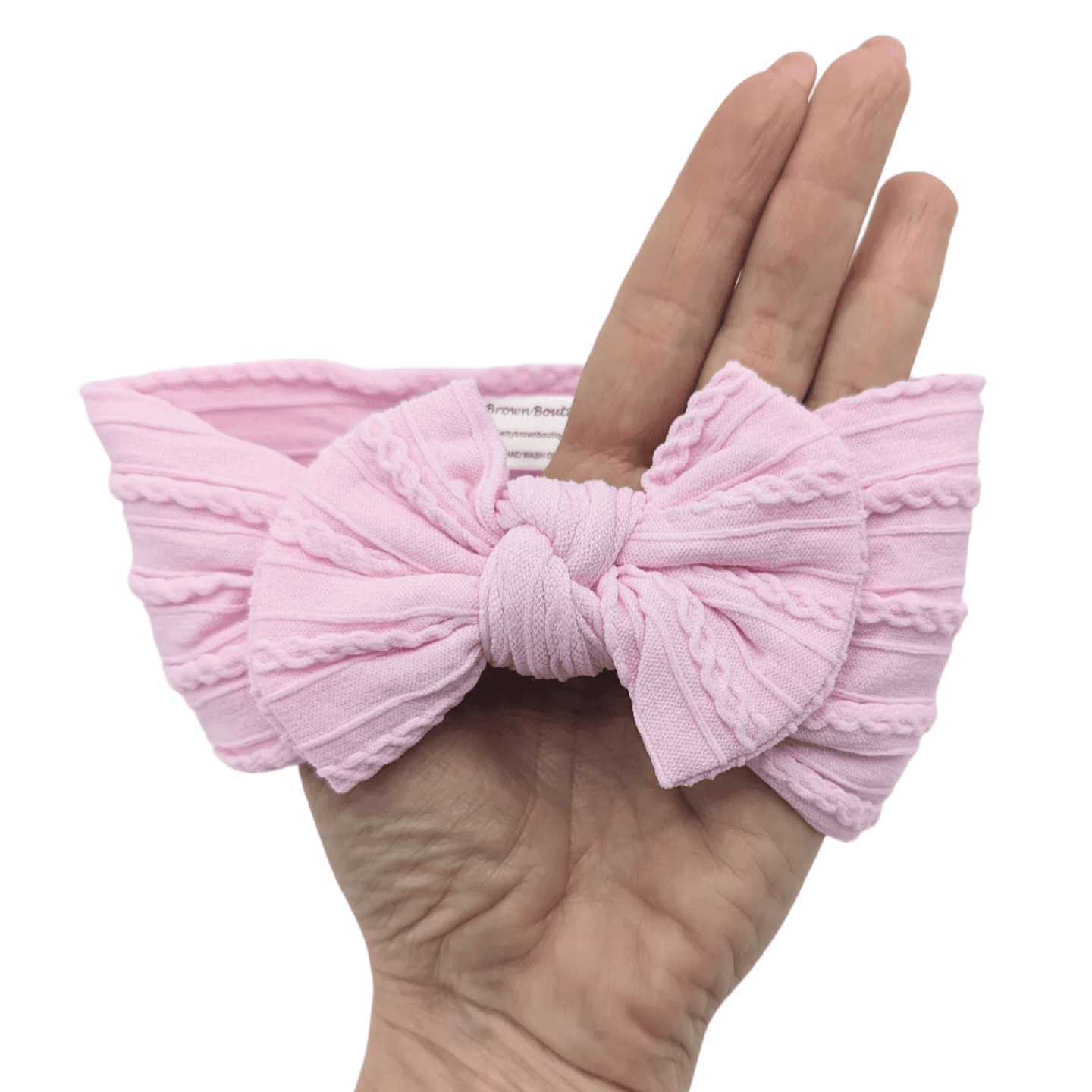 Carnation Pink Smaller Bow Headband For Babies From Newborn - Image 6