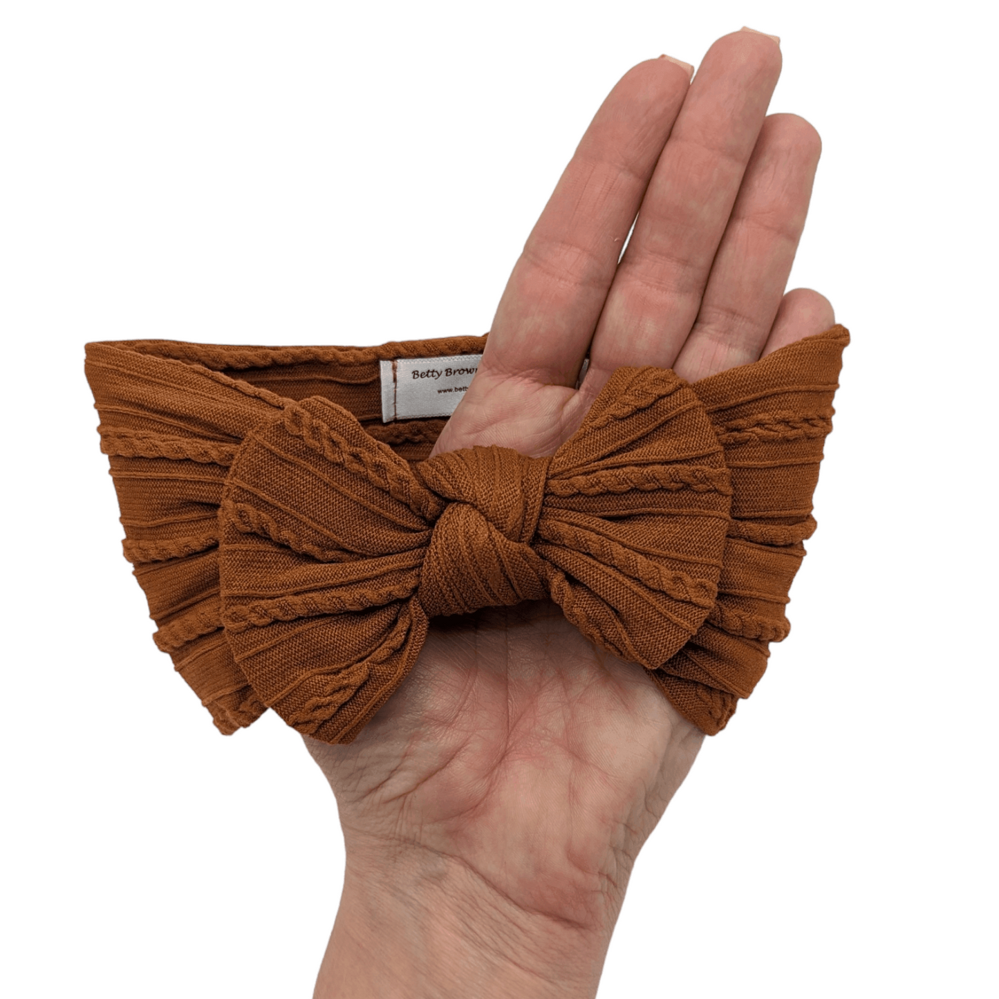 Cinnamon Smaller Bow Headband For Babies to 3 years Old - Image 2
