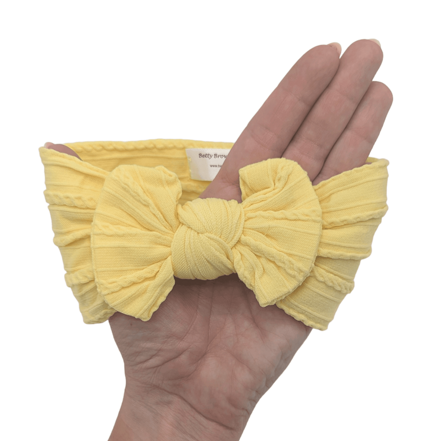 Daffodil Yellow Smaller Bow Headband For Babies to Toddlers - Image 2