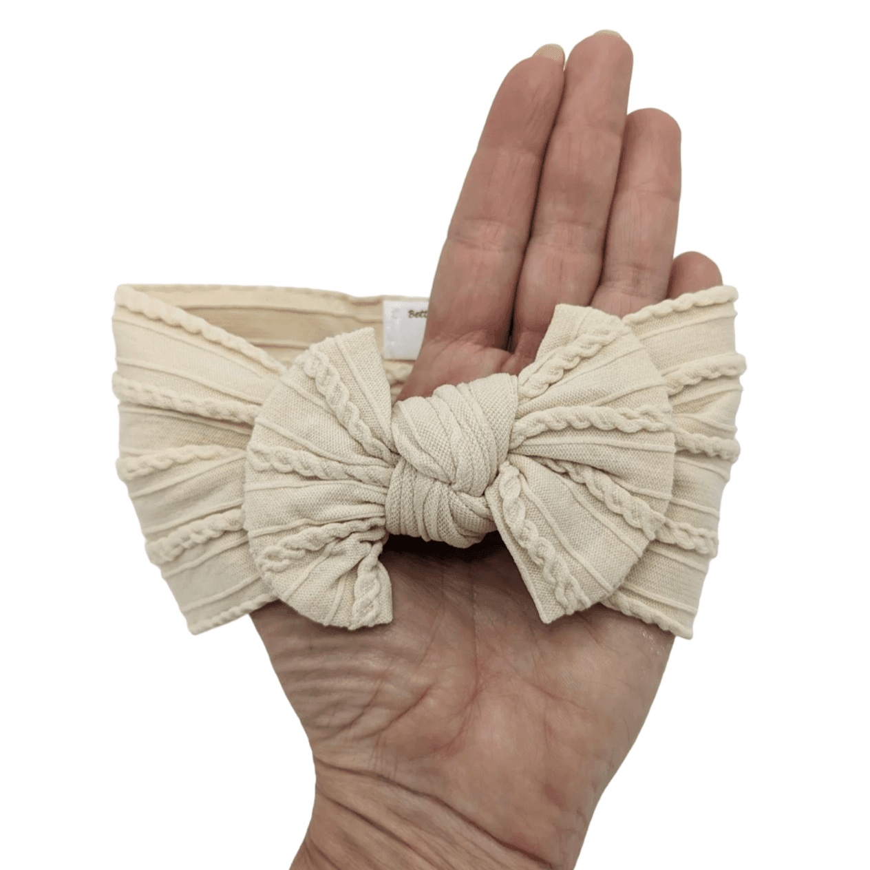 Latte Smaller Bow Headband For Newborn Babies to 3 Years Old - Image 2