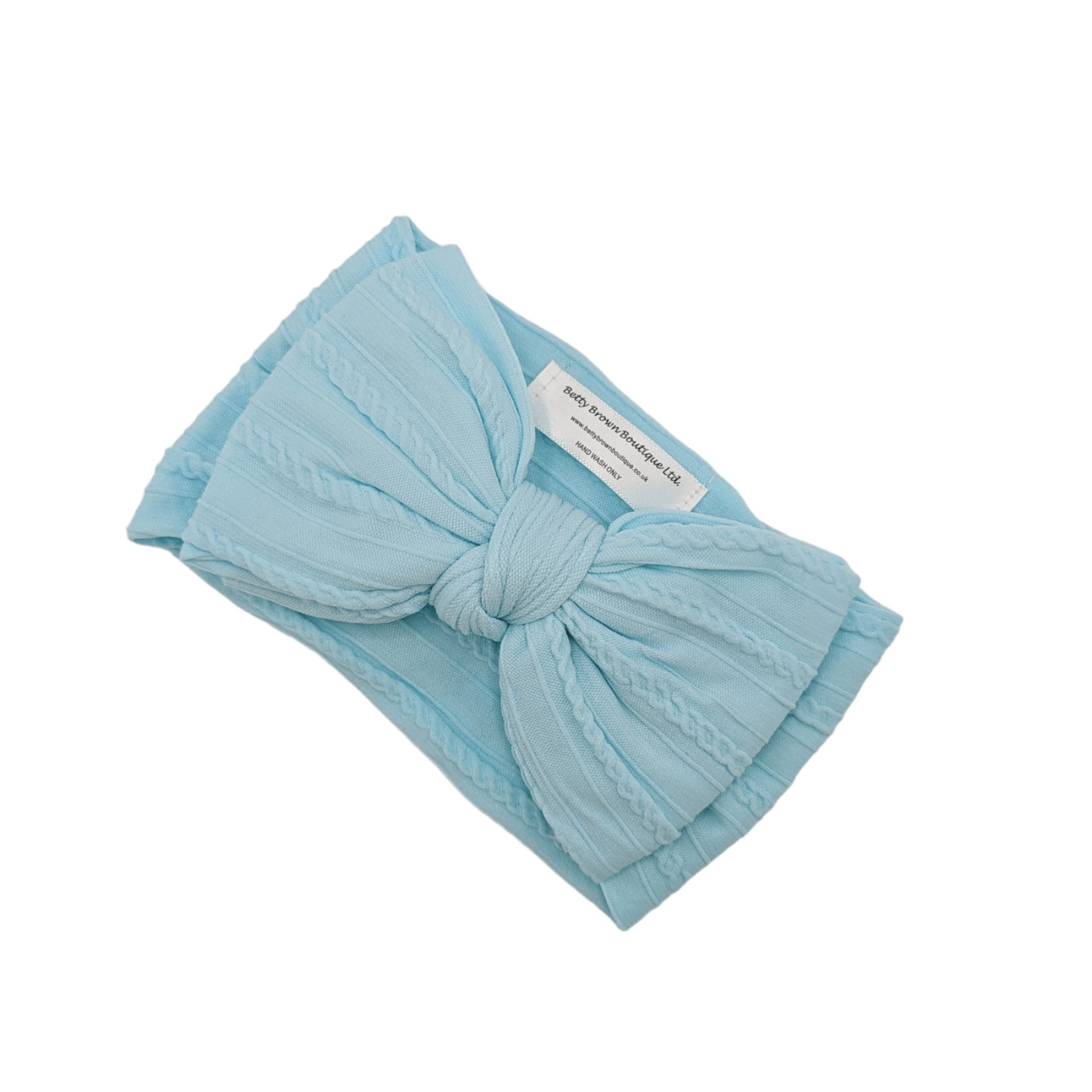Light Blue Larger Bow Headband Designed For Baby Girls - Image 2