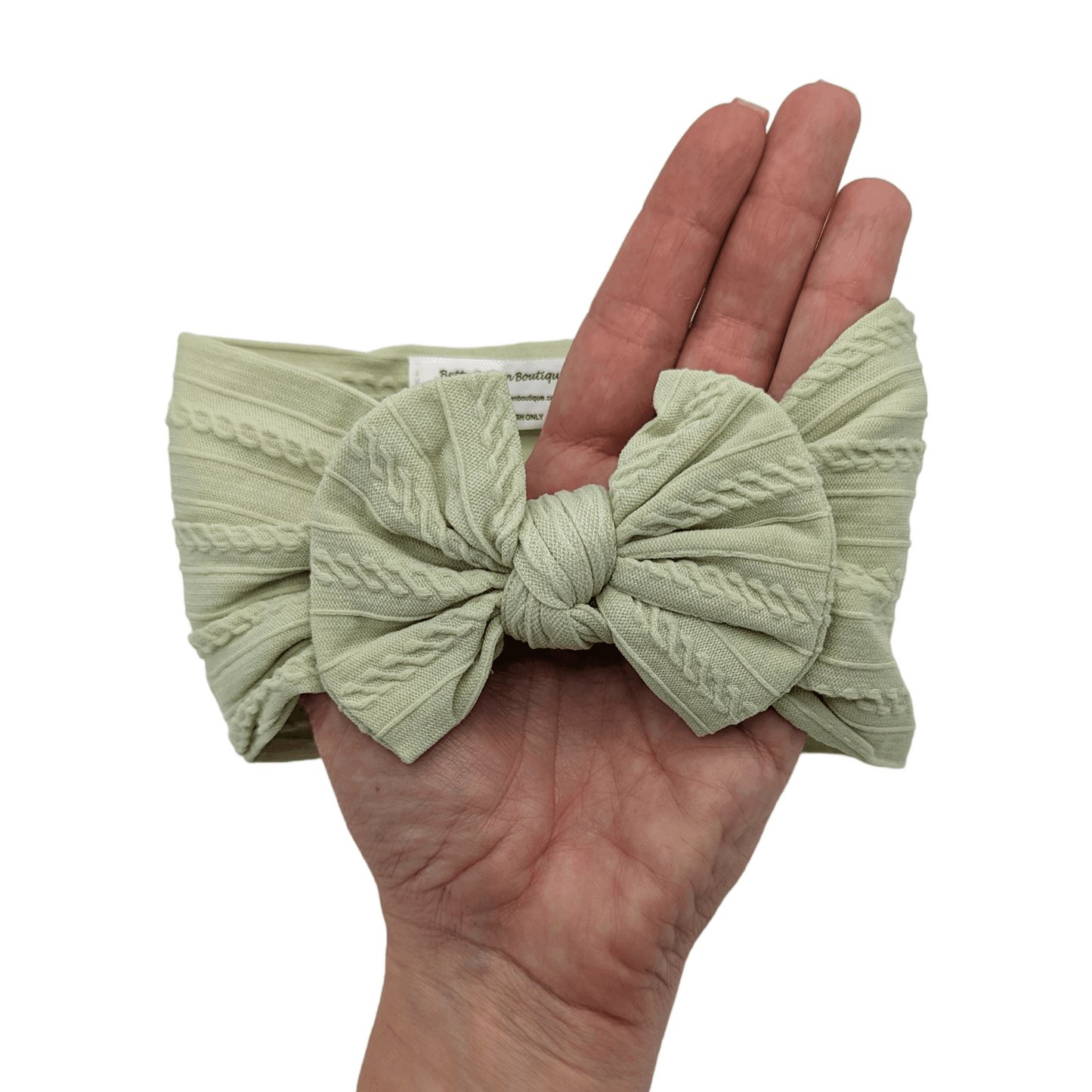 Lime Green Smaller Bow Headband Designed For Baby Girls - Image 2