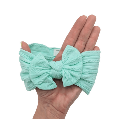 Mint Green Smaller Bow Headband For Baby Girls - Image 2