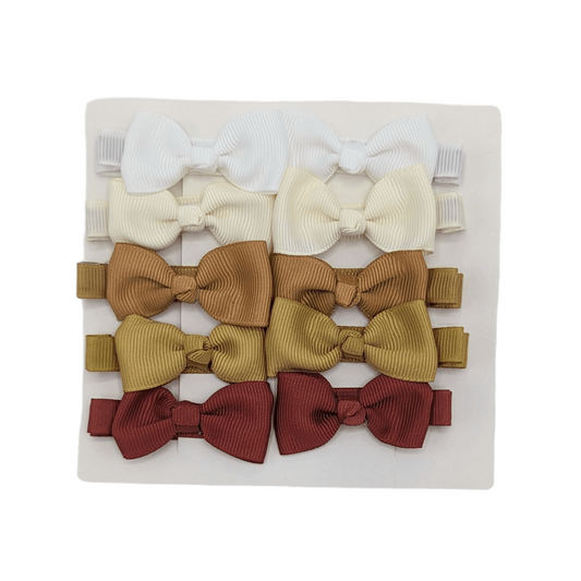 Neutral Pack of 10 My First 2 inch Bow Clips For Baby Girls - Image 1