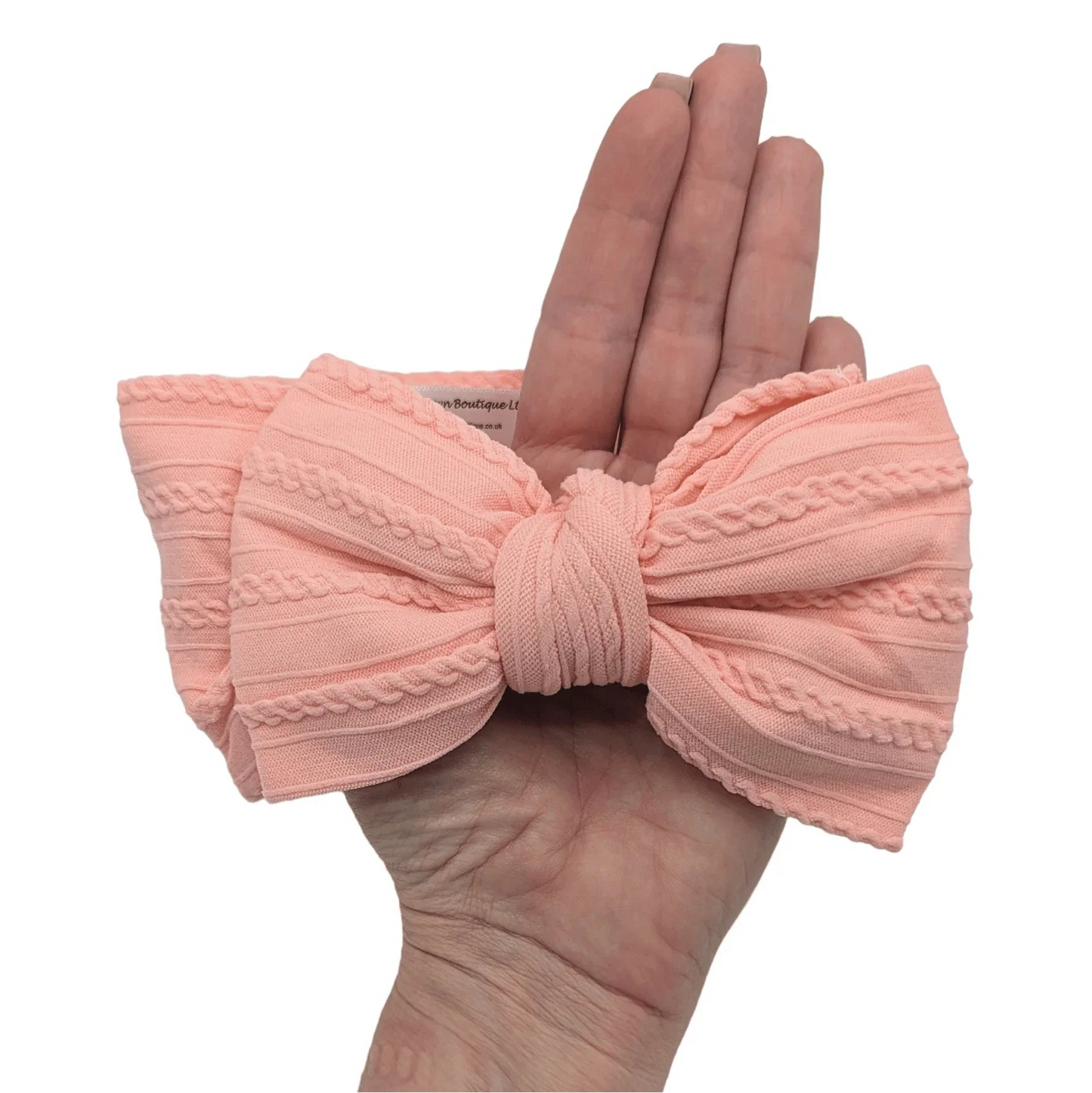 Peach Sunset Larger Bow Headband Designed For Babies - Image 2
