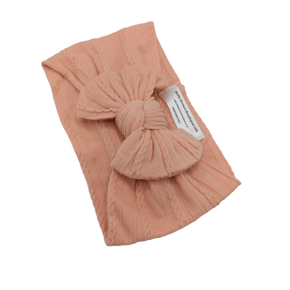 Peach Sunset Smaller Bow Headband For Babies to Toddlers - Image 2