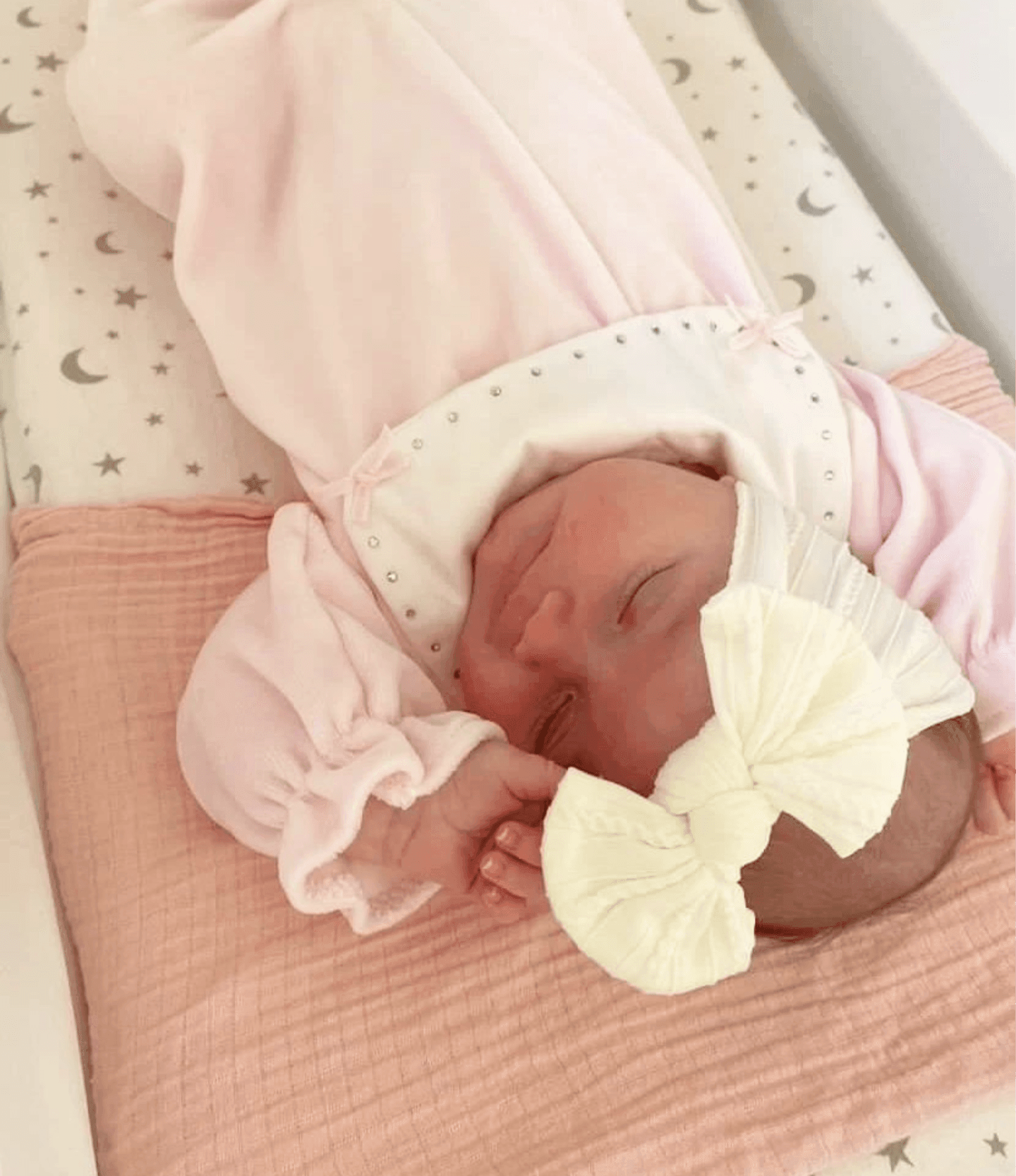 Pearl White Smaller Bow Headband For Babies From Newborn - Image 7