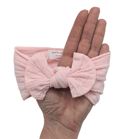 Pink Lemonade Smaller Bow Headband For Babies From Newborn - Image 2