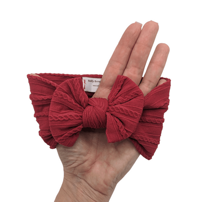 Raspberry Red Smaller Bow Headband Designed For Baby Girls - Image 2